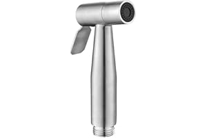 ERTHREE Hand Held Bidet Sprayer, Stainless Steel Handheld Toilet Bathroom Shower Bidet Tap Spray, Flusher Bidet Sprayer Head for Personal Hygiene Bathroom Cloth Diaper Washer(Silver)