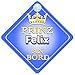 Produktbild Prinz Felix An Bord mit Krone Personalisierte Autokennzeichen Neues Baby Junge / Kind Geschenk / Präsentieren / Baby on Board / Autoschild …