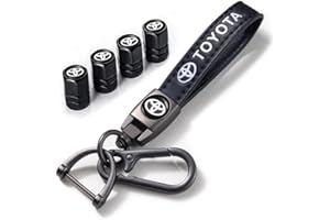 HDBDYH für Toyota Auto Schlüsselanhänger&Auto Reifen Ventilkappen Staubkappen für Toyota Corolla Avalon Camry Prius Allion RAV4 Highlander,Auto Reifenventil Kappe Staubkappen/Leder Schlüsselanhänger
