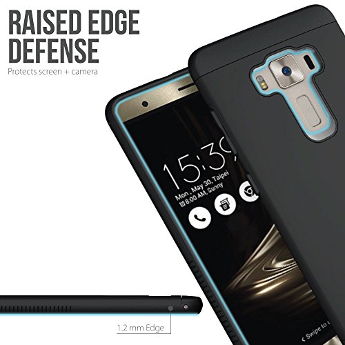 ZenFone 3 Deluxe Funda  Caja protectora TUDIA MERGE TAREA PESADA Protecci  n EXTREME de doble capa para ASUS ZenFone 3 Deluxe ZS570KL  Negro Mate 