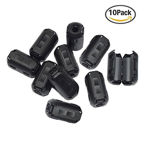 Lenhart 100 Wechselrahmen Ferrit Ring Core Schwarz RFI EMI Rauschunterdrücker Kabel-Clip für 5 mm Durchmesser Kabel