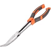 AEE&reg; Uzun Yarım Yamuk Kargaburun Olta Pensesi 28 cm &ndash; Paslanmaz &Ccedil;elik Balık&ccedil;ılık Pensesi, Kanca &Ccedil;&ouml;z&uuml;c&uuml;, Misina Kesici, Turna 
