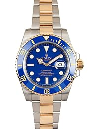 Rolex Submariner Steel and Yellow Gold Watch Blue Dial 116613