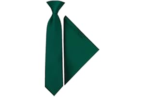 TIES R US Pre Tied Bottle Green Satin Boys Tie and Pocket Square Set Age 4-7