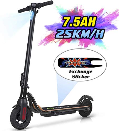 M MEGAWHEELS EléctricoScooter, Patinete Scooter Eléctrico Inteligente de Alta Potencia de 250 W, Batería de Largo Alcance de 12 Millas, Carga hasta 265 LB Máx