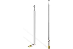 Bingfu Antenna Radio DAB FM Stilo Telescopica Ricambio 65 cm 6-Sezioni Antenna Radiolina Interni per Technisat Pure HiFI FM Stereo DAB Ricezione DVB-T Digitale TV Ibrida VHF/UHF, 2 Pacchi