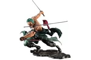 Gujey One Piece Roronoa Zoro Figurine, One Piece d'Anime Collection Modèle Animations Character Model Statues Collectibles Toy pour One Piece Fans 17.5 cm