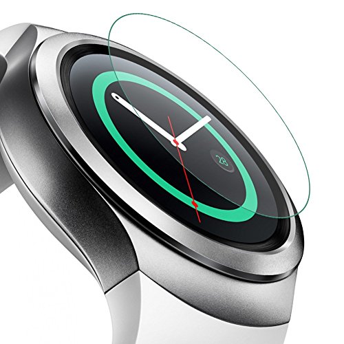 Samsung Gear S2 – SET 3X – Film Panzerglas Glas Schutzglas Hartglas für smartwatch Samsung Gear S2 – 2,5D 9H Panzerfolie Schutz Folie Tempered Glass Touch Display + 1 trockenen Tuch + 1 feuchtes Tuch + Kunststoffverpackungen - 2