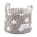 Minene Small Storage Basket with Stars (Grey/ White)