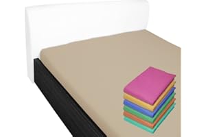 Nurtextil24 Bettlaken 100% Baumwolle 28 Farben und 4 Größen ohne Gummizug Beige 150 x 240 cm