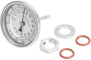 EBOXER Bimetal Thermometer, 3.1x3.6in Dual Scale Mini Bi-Metals Industrial Thermometer, for Stock Pots Mash Tuns for Home Brew Kettles Fermenter