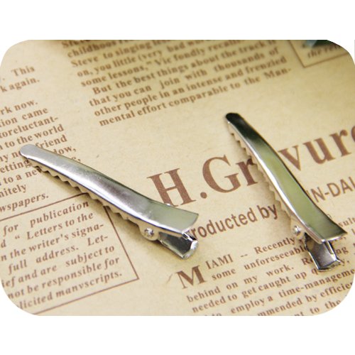 Yahee 50 Stück Haarklammer Haarclips Clips Haarspange Haarklemmen Rohling Silber Alligator - 6