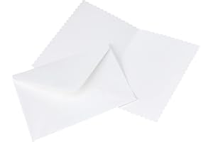 Papermania 5 x 7-inch 300 GSM Scalloped Card Blanks and Envelopes, Pack of 12, White