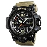 DDLONY Digitaluhr Für Herren Elektronische Uhr Mit Dual-Time-Display Mit Kautschukband