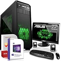Gaming PC Komplett Set / Multimedia COMPUTER inkl. Windows 10 Pro 64-Bit! - AMD Quad-Core FX-4300 4x 4,0 GHz Turbo - Nvidia Geforce GTX 1050 mit 2GB GDDR5 - ASUS 22 Zoll TFT - 8GB DDR3 RAM - 1000GB HDD - 24-fach DVD Brenner - Lautsprecher - Tastatur + Maus - USB 3.0 - DVI - HDMI - Gamer PC mit 3 Jahren Garantie!