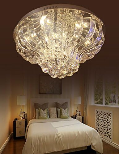 Chandelier Lights Modern 19.5" Art Deco Round Led Color Warm(3000k) White(6000k) Transparent Crystal Ball Easy Assemble Contemporary Lights For Bedroom Study Room Lighting