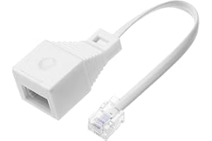 LORSENG 1 Pcs RJ11 to BT Socket Adapter, RJ11 4 Wire to BT Telephone Female Socket, Cable Adapter Landline Port Converter Extender FAX Modem Corded Cordless for Seamless Calls & Fast Internet (White)