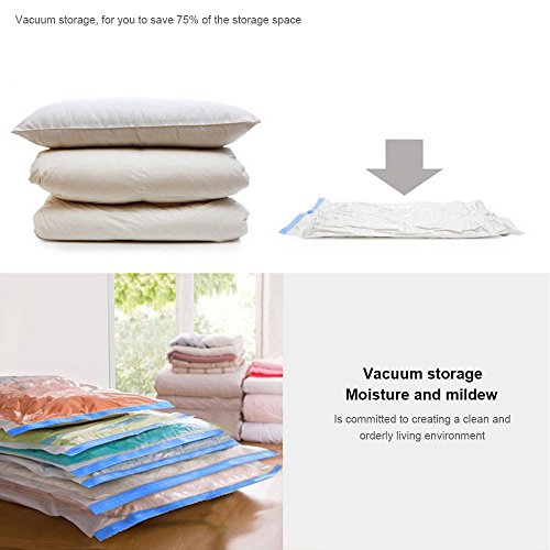 Vakuum-Beutel, Aodoor 6 Stück Vakuumbeutel Aufbewahrungsbeutel Vacuum Vakuum Beutel für Bett und Kleidung, 3 verschiedene Beutelgrößen mit pumpe - 6