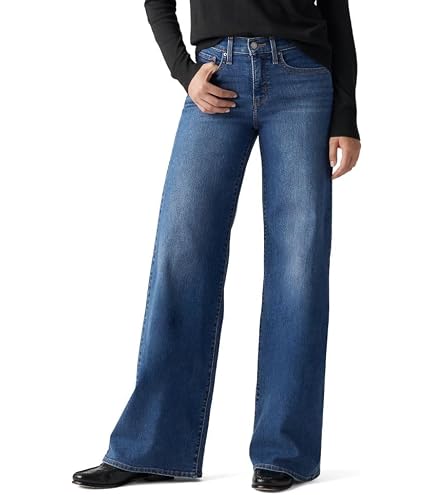 Pantalon Jean Femme Taille Haute Noir - Coupe Large Et Confortable - Basique Décontracté - Toutes Saisons