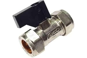 NPH PLUMBING & HEATING NPH 15mm Compression Isolation Valve with Black Lever Handle