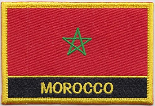 1000 Flags Morocco Flag Embroidered Rectangular Patch Badge/Sew On Or Iron On From