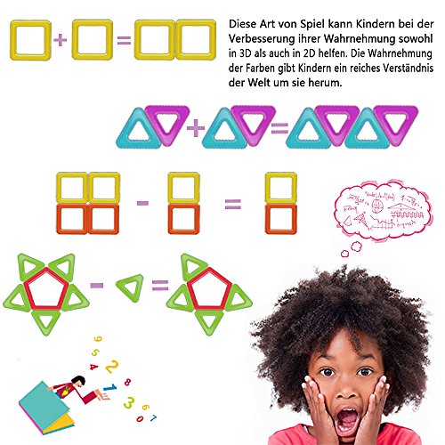 Magnetische Bausteine | infinitoo 76+1tlg 2.Version Größe Magnetische Bauklötze XXL | Große Magnetische Konstruktionsbausteine Konstruktion Blöcke | Tolles Weihnachtsgeschenk Magnetspielzeug Lernspielzeug für Baby,Kleinkinder ab 3 Jahre | Perfekt für den Einsatz zu Hause, in Schulen, Picknick, Kindertagesstätten etc. - 6