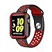 Produktbild LEEHUR- Apple Watch Armband 42mm, Serie 1/2 Sport Armbanduhr Silikonarmband Ersatzarmband Armband für Apple iWatch / Apple Uhr Nike + (42mm, Rot&Schwarz)