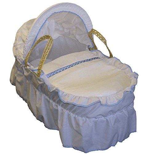Moses Dressings Set White with Blue Polka Dot Ribbon Trim by eBabygoods