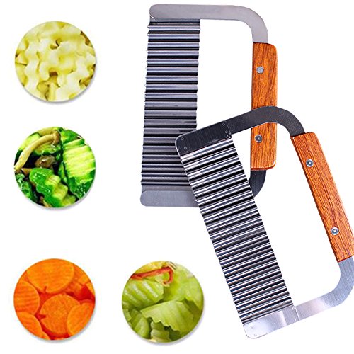 EQLEF® Crinkle Cutter Cutter garnieren Corrugated Ripple Wave-Knife Französisch Fries Knife Pastry Kartoffel-Scherblock-Kuchen-Werkzeuge - 3
