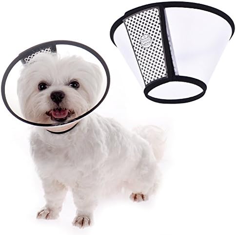 Pet Collar for Dogs and Cats with Breathable Soft Edge Plastic Snap Closure and Stainless Steel D Ring