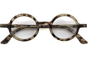 LONDON MOLE Eyewear | Moley Gafas de bloqueo de luz azul | Gafas Redondas | Bloqueadores azules frescos | Anti fatiga visual para pantallas | Hombres Mujeres Unisex | Bisagras de resorte |