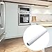 Price comparison product image Reelva White Gloss Self Adhesive Plastic Kitchen Wallpaper Cupboard Doors Wall Draws Wardrobe Cover Gloss Matt Stickers Sign Vinyl (61CM*10M)