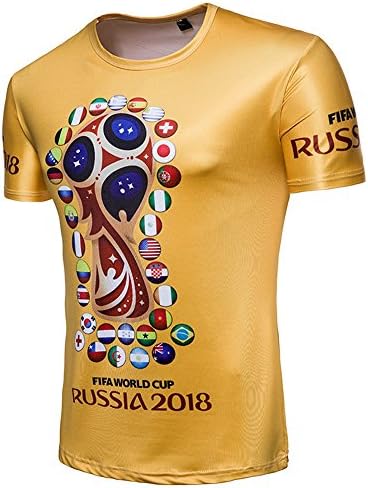 YAKOO Men and Women Unisex General 3D Pattern Printing T-Shirt Short Sleeve Leisure Sports Outdoor 2018 Russian World Cup Souvenir T-Shirt,T - Shirt,M