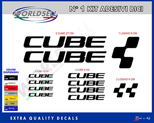 Preisvergleich Produktbild KIT 18 STICKERS für Fahrrad " CUBE" (Schwarz )