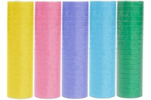 PLAYFLIP Luftschlangen Papier bunt Party Deko Geburtstag Hochzeit Set holografisch, Stück:5 Stück, Luftschlangen:Pastell