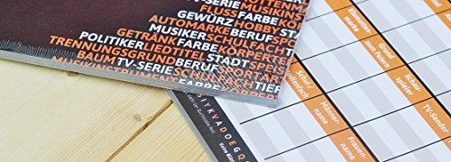 DENKRIESEN - Stadt Land VOLLPFOSTEN® - 'Intelligenz ist relativ' - innovatives XXL-Stadt-Land-Fluss Partyspiel - 50 Blätter - Stadt Land FLUSS NEU AUFGELEGT - 4