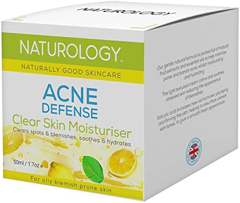 Naturology Acne Treatment Cream With Salicylic Acid – For Oily - Blemish Prone Skin – Clear Your Pimples Spots &amp; Greasy Complexions – Natural &amp; Organic
