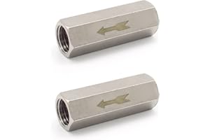 SRJQXH 2 Pcs One Way Valve 1/8" Silver Color Brass Valve Hexagon Non-Return, Pneumatic Air Check Valve, Used for Boiler and Pressure Vessel