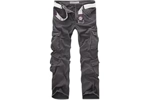 Minetom Homme Cargo Pantalon avec Poches Pantalon De Combat D'Extérieur Pantalon De Travail Activités en Plein Air Pantalon Décontracté