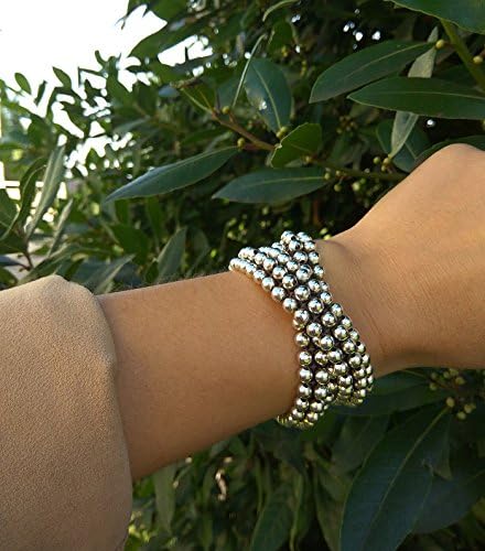 Women's Studded Wrap Bracelet with Hand Woven Silver-Plated Beads. Handcraft Jewelry