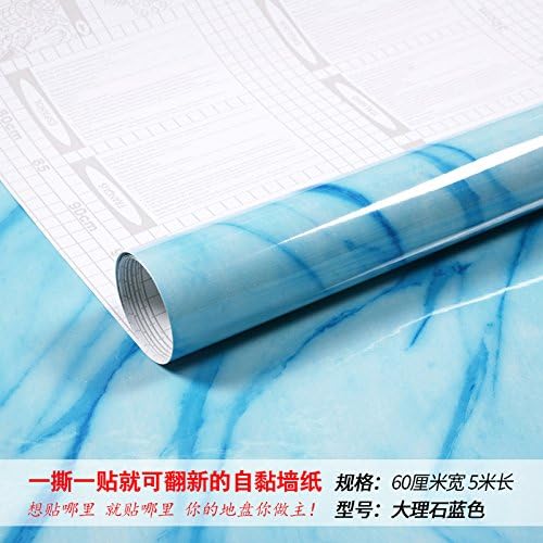 Jedfild The Cooker Hood oven oil-resistant sticker kitchen of high temperature resistant emulation mosaic aluminum foil sticker affixed slate tiled walls, marble blue