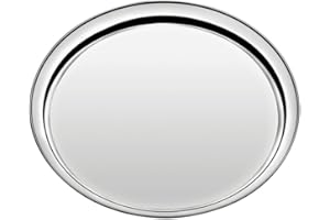 Tramontina Bandeja redonda de acero inoxidable, diámetro de 40 cm, apta para lavavajillas, inoxidable, 61413-400