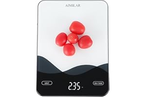 Balance de Cuisine Rechargeable USB C - AIMILAR Affichage LED 22lb Numérique balance alimentaire pour la cuisson au four type C rechargeable Oz et grammes de verre trempé 1g / 0,1 oz