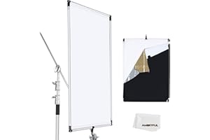 AMBITFUL 60 x 90 cm, Sun Scrim grande 5 in 1 Black Silver Gold White Diffuser Riflettore Alluminio Alloy Frame for Photography