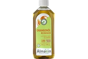 ‎ALMAWIN AlmaWin® Orangenölreiniger ÖKO [6x500ml] ideal als starker Allesreiniger & Fettlöser – Veganes Orangenreiniger Konzentrat in recycelter Flasche – Orangenöl Reiniger