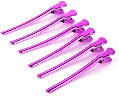 meyfdsyf Salon Metal Sectioning Clips Hair Styling Clamps (Purple)