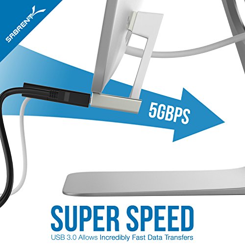 Sabrent USB HUB + Kartenleser – 3-Port USB 3.0 Hub mit Multi-In-1 Kartenleser für iMac (2012 und später) Schlanker einteiliger-Unibody [iMac Slim Unibody] (HB-IMCR) - 5