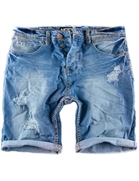 Merish Jeans Shorts kurze Jeans Chino Short`s kurze Hose Used-Look Destroyed Cargo Short 3011