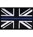 Produktbild Klettverschluss Patch, Motiv: Polizei Union Jack, mit dünner blauer Linie (UK Badge Insignia) klein