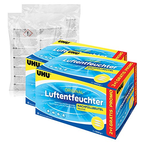 8x UHU 47085 Luftentfeuchter Nachfüllbeutel 1000 gDuftneutral
